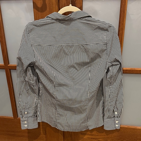 J. Crew Black and White Narrow Stripe Button-Down Shirt - Picture 4 of 7